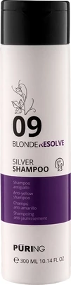 Шампунь для нейтралізації жовтих відтінків Puring 09 Blonderesolve Silver Shampoo, 300 мл - 1