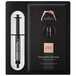 Преміум маска з високою концентрацією рослинних екстрактів Oozoo Face Energy Shot Mask Premium Black, 1 шт