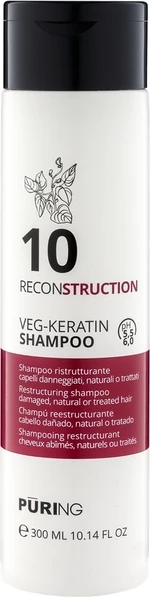 Кератиновий відновлюючий шампунь Puring 10 Reconstruction Veg-Keratin Shampoo, 300 мл