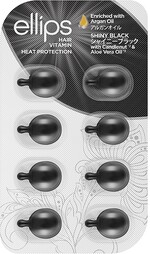 Вітаміни для волосся Нічне сяйво з горіховою олією кукуі та олією алое вера Ellips Hair Vitamin Shiny Black with Kemeri & Aloe Vera Oil, 8 шт