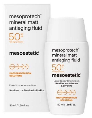 Мінеральна матуюча антивікова сироватка Mesoestetic Mesoprotech Mineral Matt Antiaging Fluid SPF 50+, 50 мл
