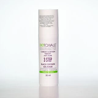 Киснева гель-маска з деревним вугіллям, флакон з дозатором Biotonale Black bubble mask, 30 мл