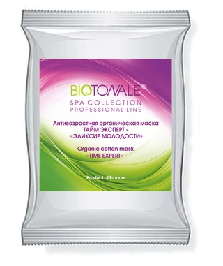 Антивікова органічна маска "Тайм експерт &ndash; Еліксир молодості"(маска - серветка) Biotonale Organic cotton mask "Time Expert", 1 шт