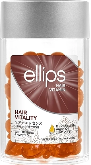 Вітаміни для волосся Здоров'я волосся з женьшенем та медовою олією Ellips Hair Vitamin Hair Vitality With Ginseng &amp; Honey Oil, 50 шт