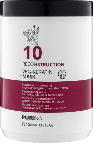 Кератинова відновлююча маска Puring 10 Reconstruction Veg-Keratin Mask, 500 мл