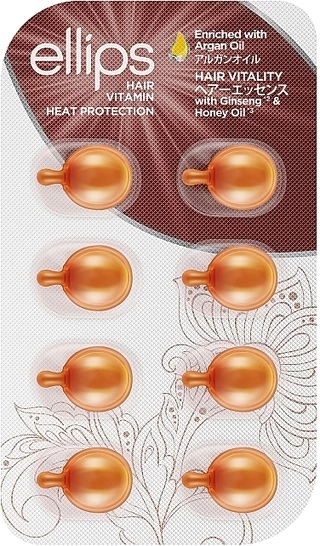 Вітаміни для волосся Здоров'я волосся з женьшенем та медовою олією Ellips Hair Vitamin Hair Vitality With Ginseng &amp; Honey Oil, 8 шт