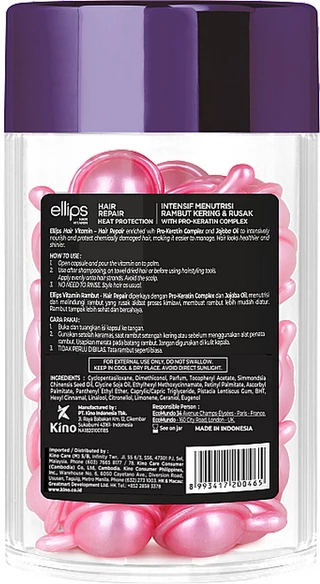 Вітаміни для волосся Відновлення волосся з Про-Кератиновим Комплексом Ellips Hair Vitamin Hair Repair With Pro-Keratin Complex, 50 шт