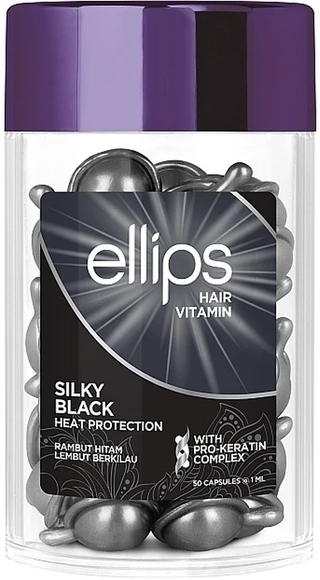Вітаміни для волосся Шовкова ніч з Про-Кератиновим Комплексом Ellips Hair Vitamin Silky Black With Pro-Keratin Complex, 50 шт